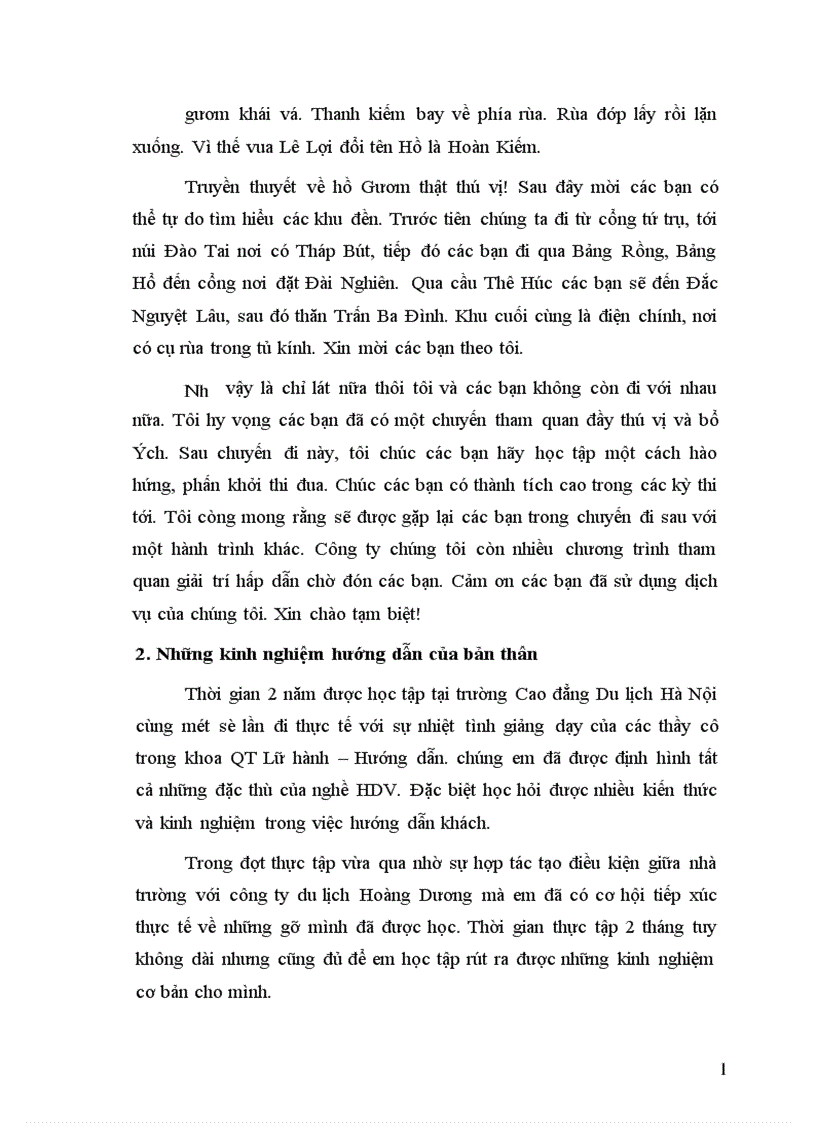 image for page Hoạt động của bộ phận HDV trong công ty Du lịch Hoàng Dương