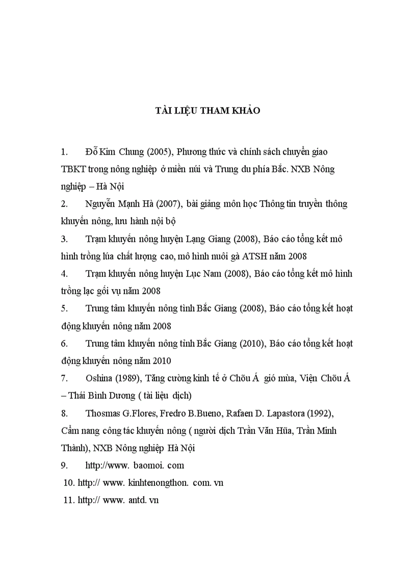 image for page Nghiên cứu các yếu tố ảnh hưởng tới khả năng nhân rộng của mô hình trình diễn khuyến nông tại tỉnh Bắc Giang giai đoạn 2008 2010