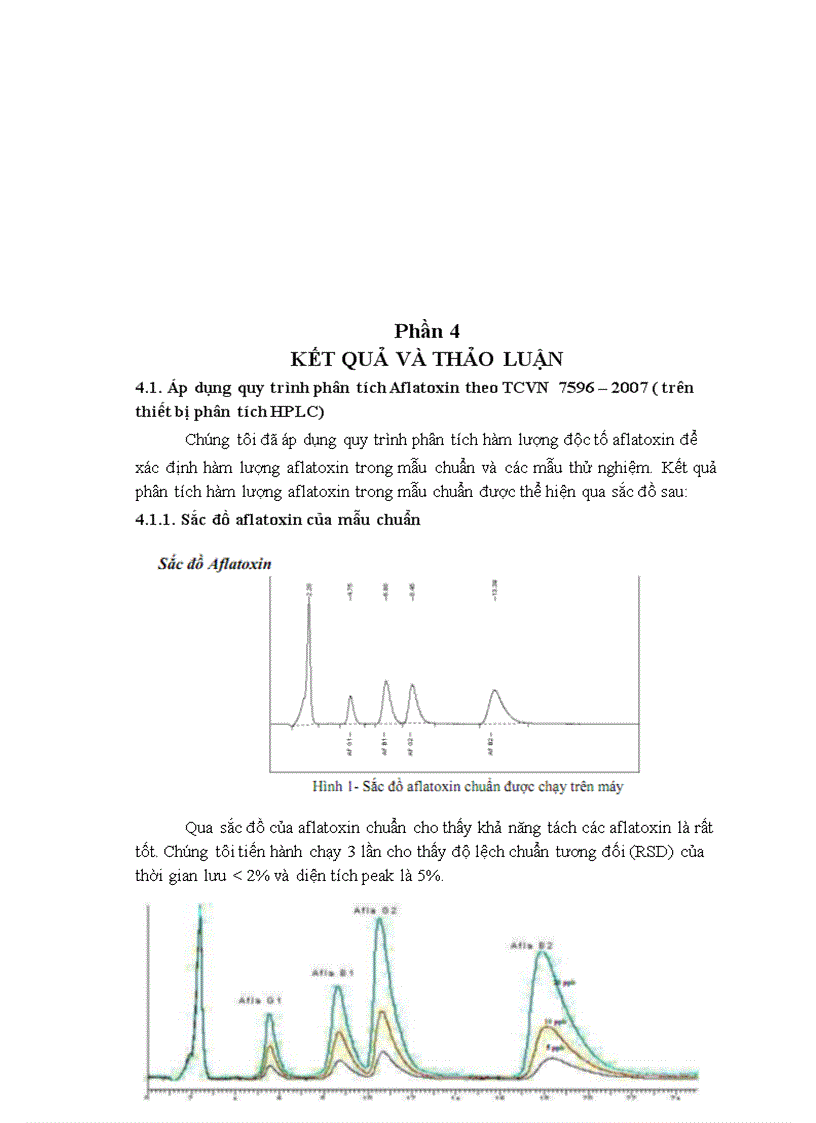 Thử Nghiệm Quy Trinh Phan Tich Aflatoxin B1 B2 G1 G2 Theo Tcvn 7596 2007 Iso 16050 2003 Tren Thiết Bị Sắc Khi Lỏng Hiệu Năng Cao Hplc Tại Viện Khoa Học Sự Sống