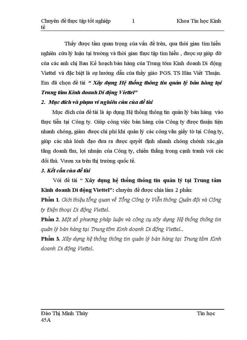 image for page Xây dựng Hệ thống thông tin quản lý bán hàng tại Trung tâm Kinh doanh Di động Viettel 1