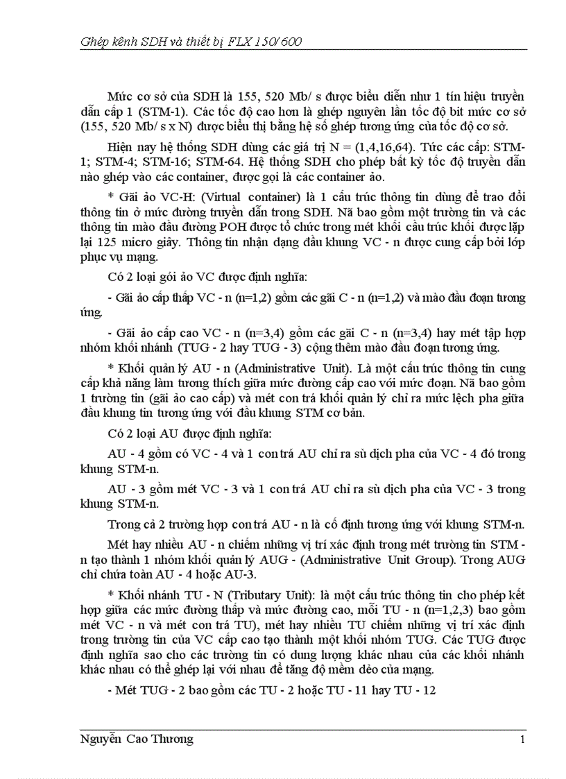 image for page Ghép kênh SDH và thiết bị FLX 1