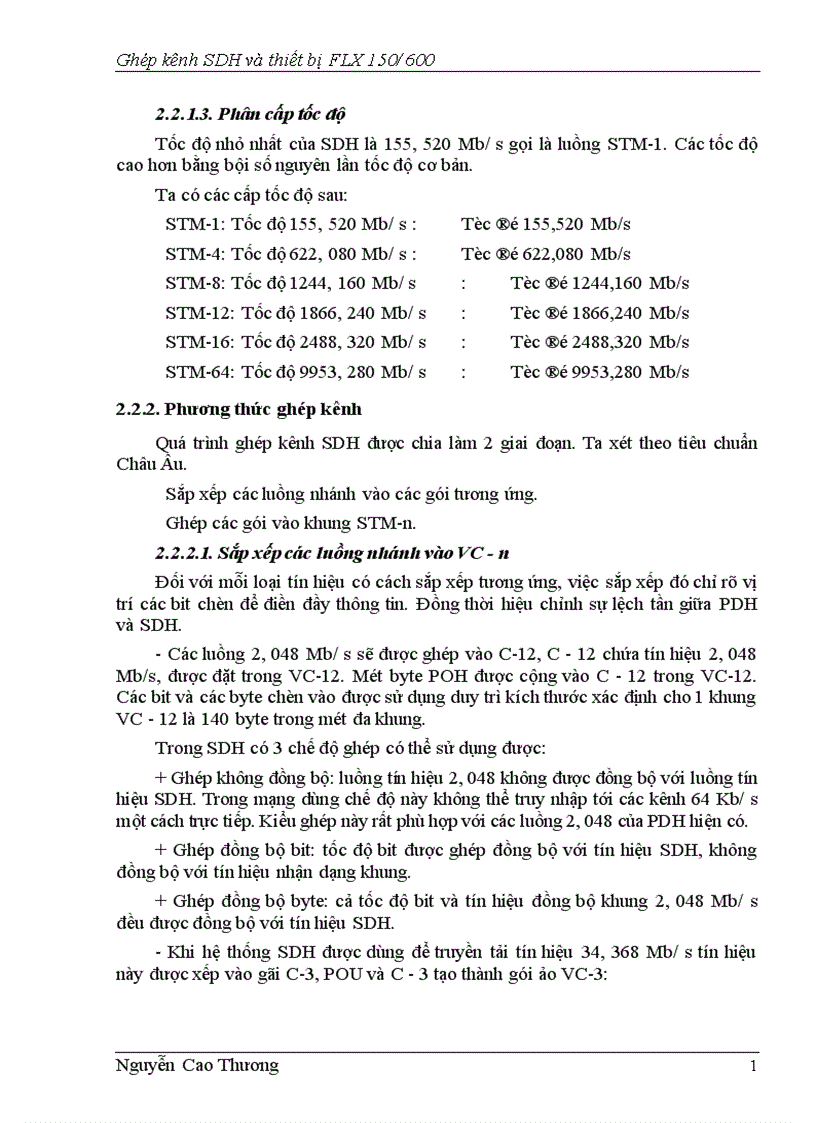 image for page Ghép kênh SDH và thiết bị FLX 1