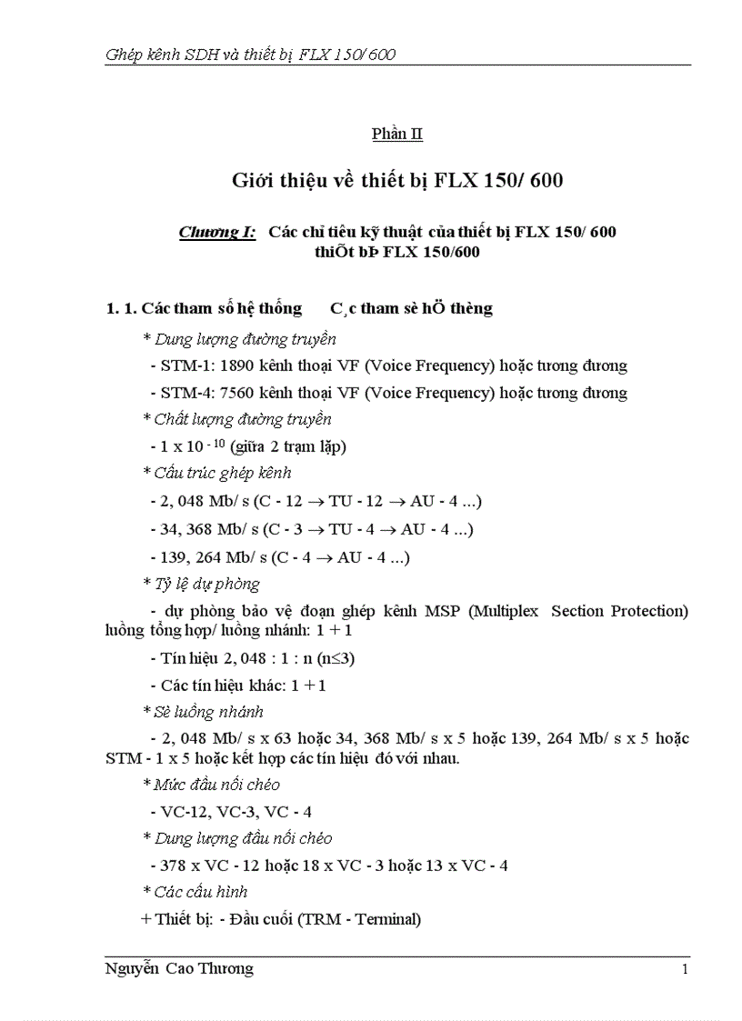 image for page Ghép kênh SDH và thiết bị FLX 1