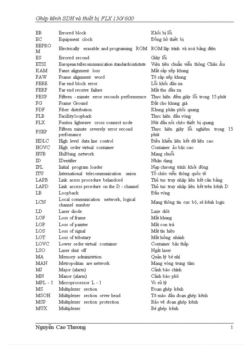 image for page Ghép kênh SDH và thiết bị FLX 1