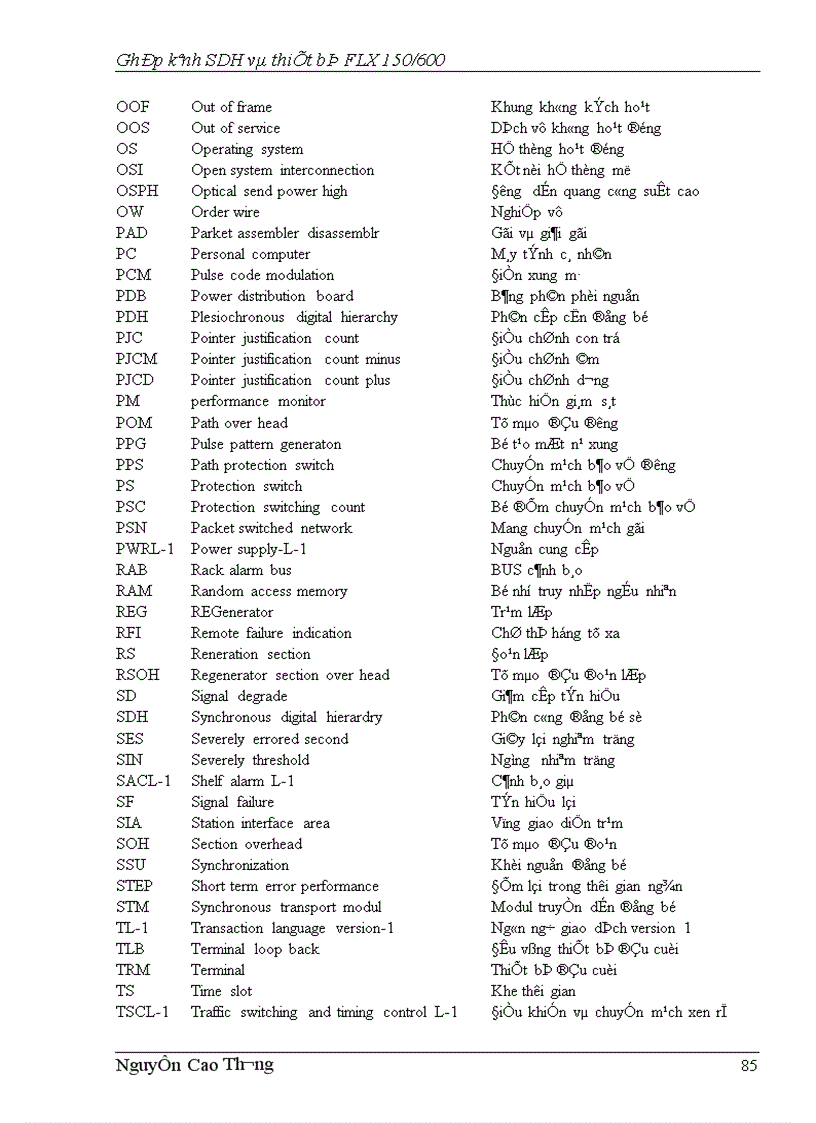 image for page Ghép kênh SDH và thiết bị FLX 1