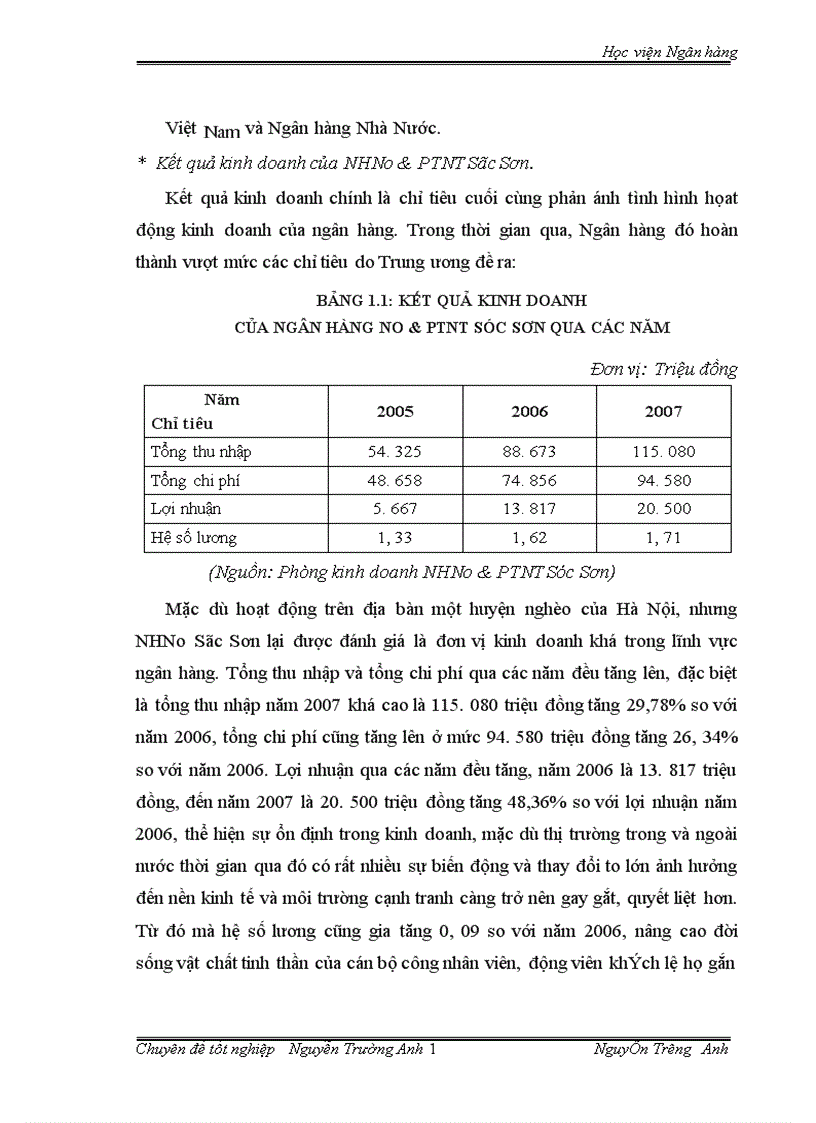 image for page Nâng cao chất lượng hoạt động huy động vốn ở Ngân hàng No PTNT Sóc Sơn Thực trạng và giải pháp 1
