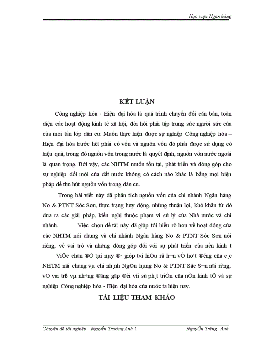 image for page Nâng cao chất lượng hoạt động huy động vốn ở Ngân hàng No PTNT Sóc Sơn Thực trạng và giải pháp 1