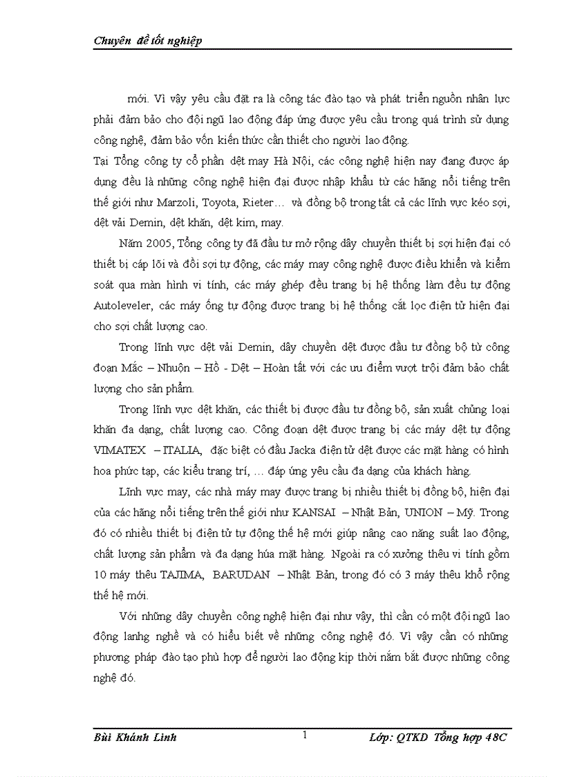 image for page Hoàn thiện công tác đào tạo và phát triển nguồn nhân lực tại Tổng công ty cổ phần dệt may Hà Nội 1