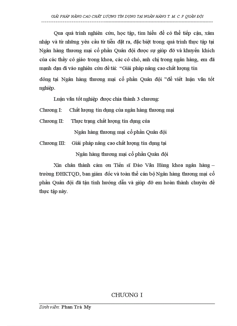 image for page Giải pháp nâng cao chất lượng tín dụng tại Ngân hàng thương mại cổ phần Quân đội 1