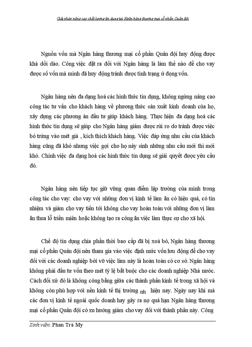 image for page Giải pháp nâng cao chất lượng tín dụng tại Ngân hàng thương mại cổ phần Quân đội 1