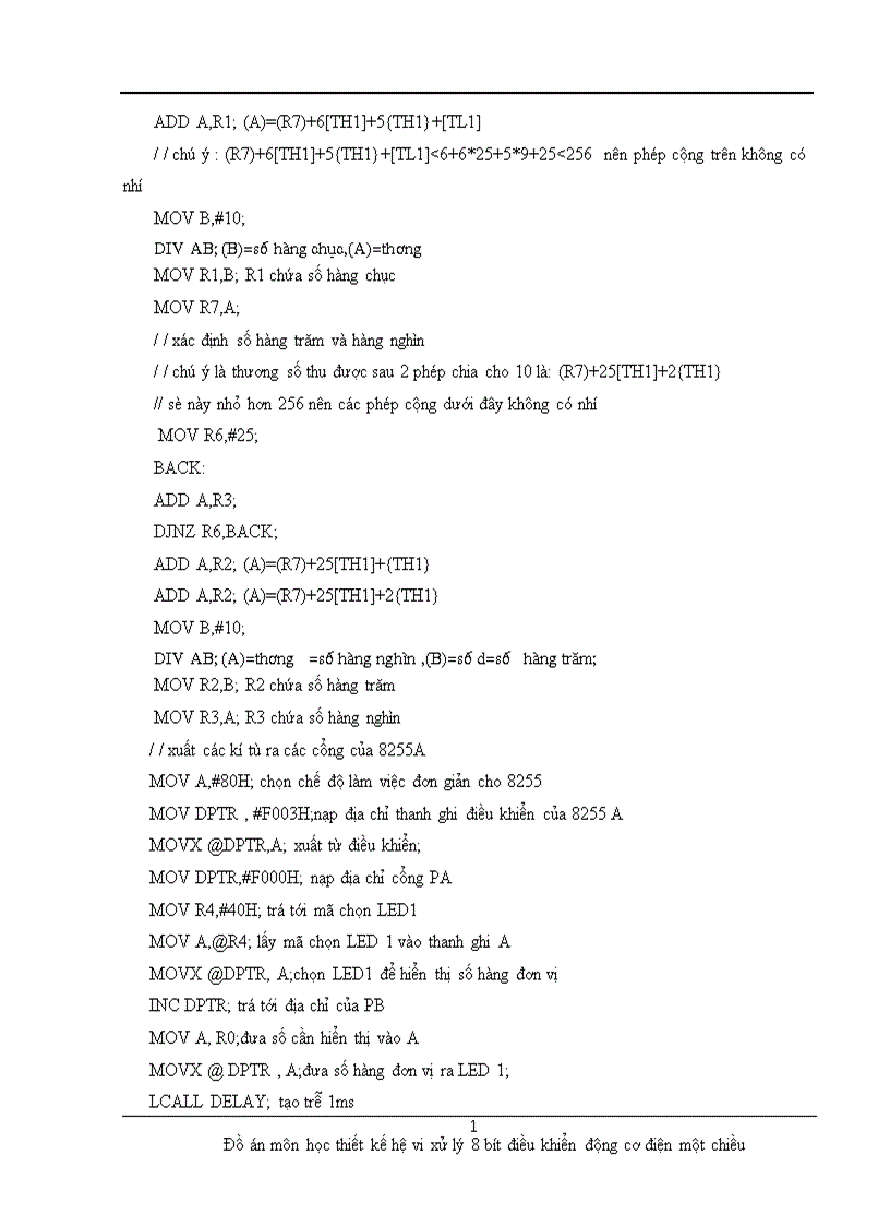 image for page Đồ án môn học thiết kế hệ vi xử lý 8 bít điều khiển động cơ điện một chiều