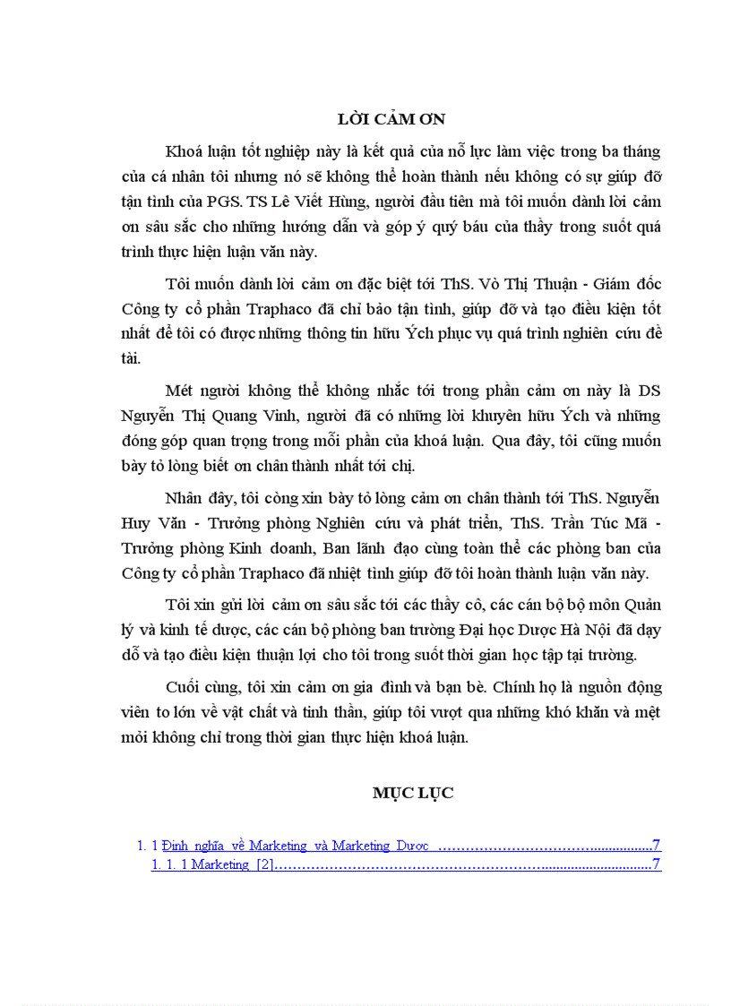 image for page Phân tích đánh giá hiệu quả hoạt động Marketing của Công ty cổ phần Traphaco giai đoạn 1999 2003 Mục tiêu của đề tài 1