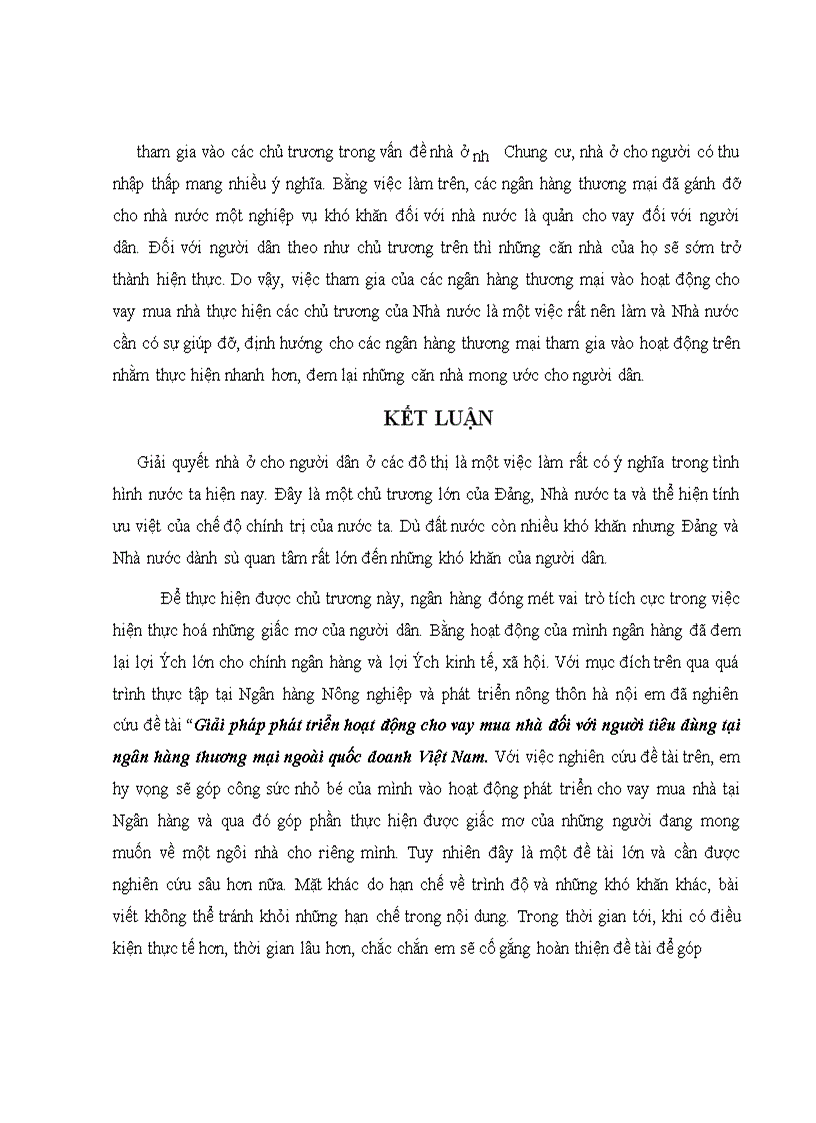 image for page Thực trạng hoạt động cho vay mua nhà tại NHNo PTNT Hà nội