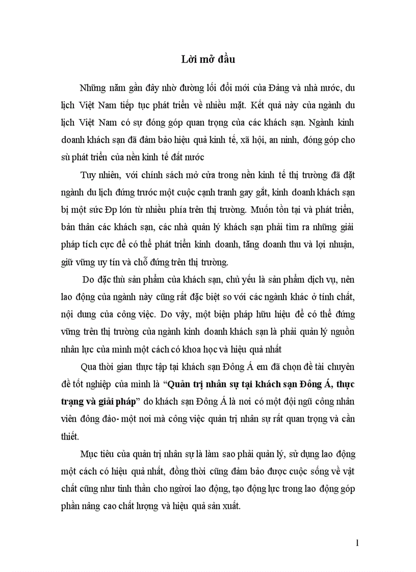 image for page Quản trị nhân sự tại khách sạn Đông Á thực trạng và giải pháp 1