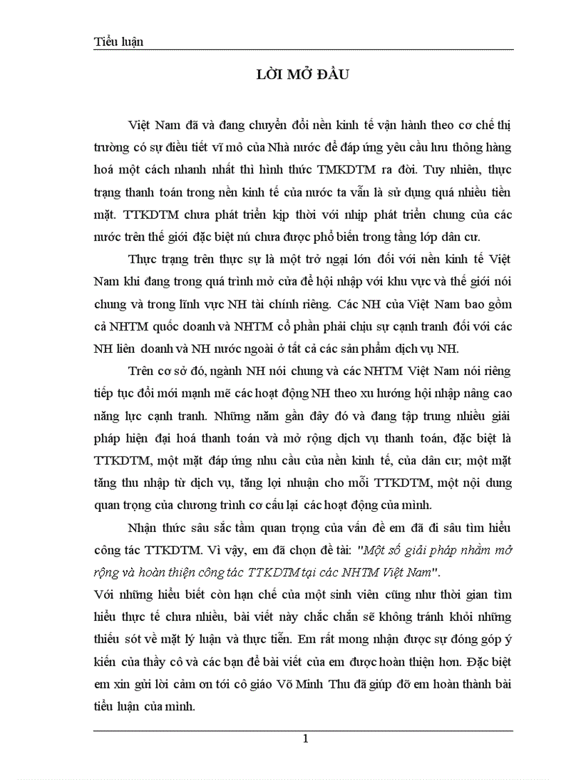 image for page Một số giải pháp nhằm mở rộng và hoàn thiện công tác thanh toán không dùng tiền mặt tại các NHTM Việt Nam