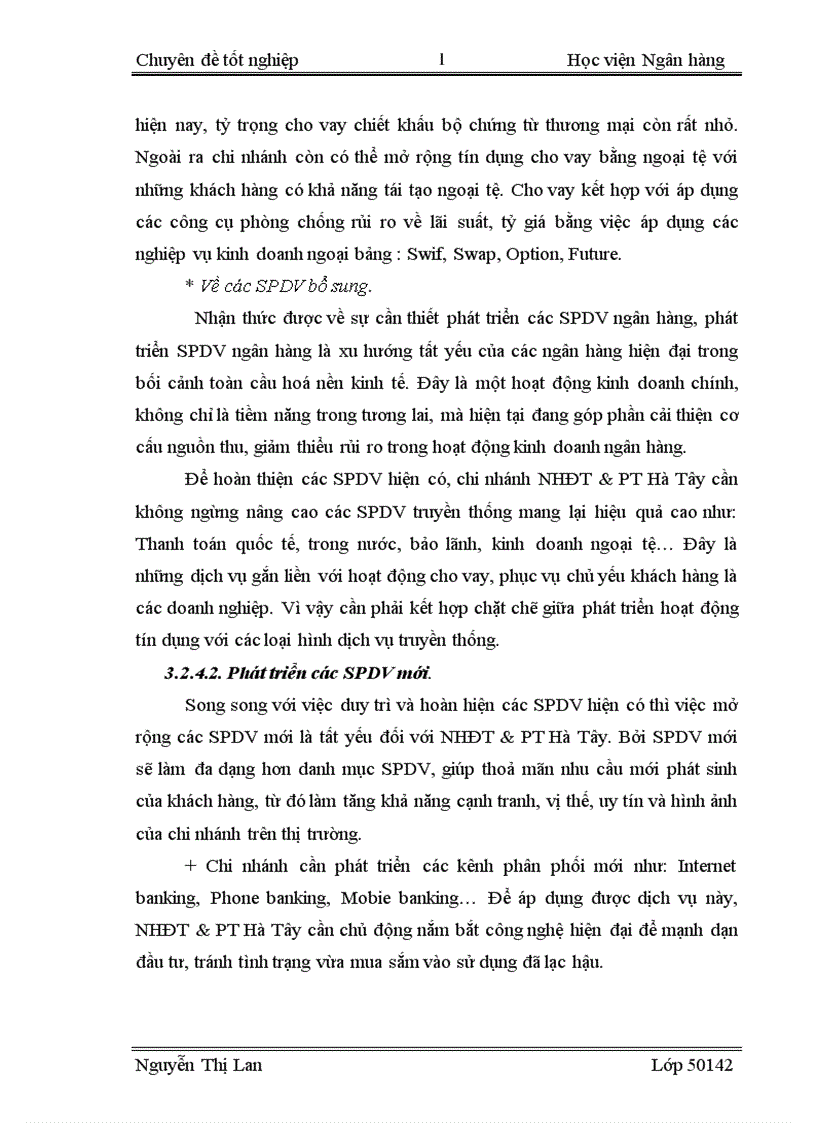 image for page Giải pháp phát triển sản phẩm dịch vụ tại NHĐT PT Hà Tây 1