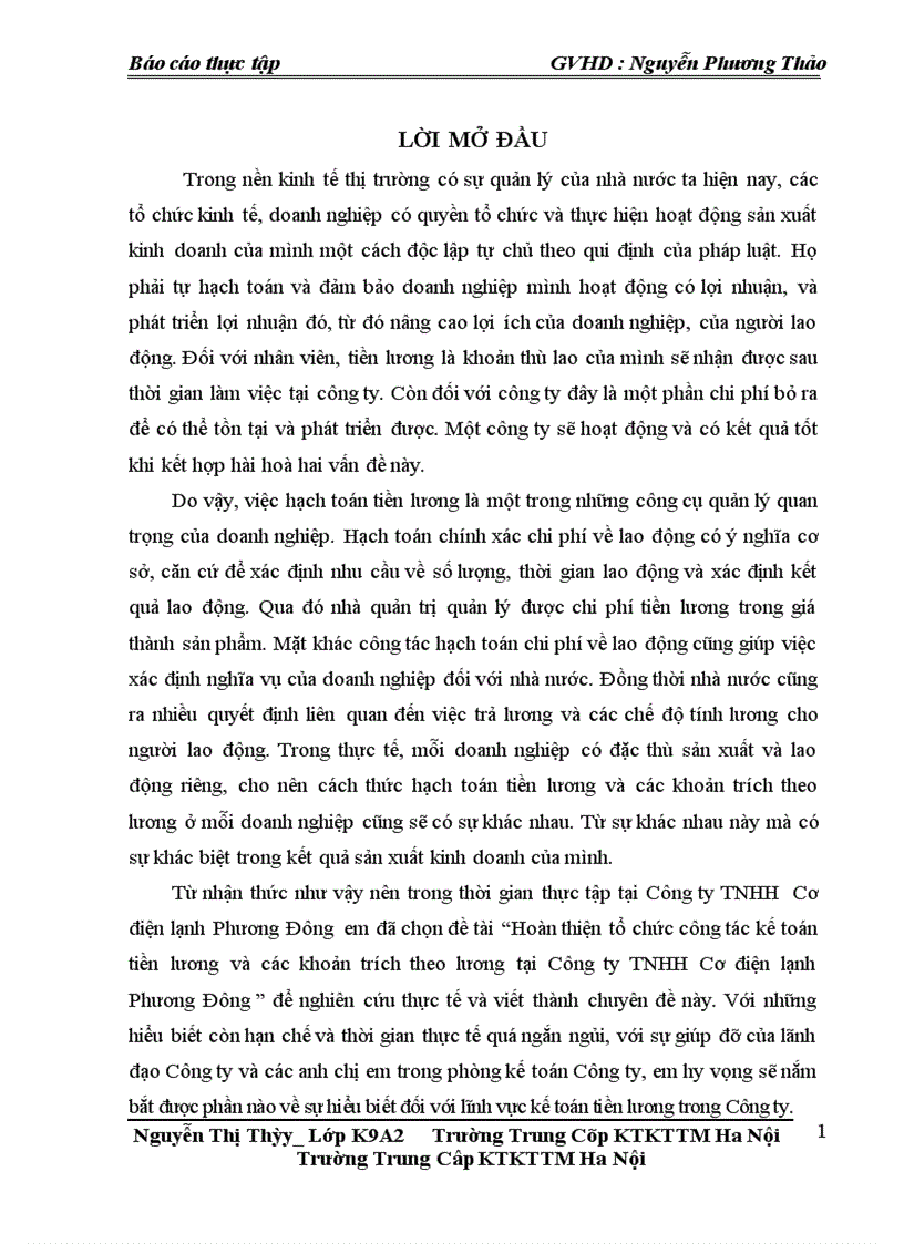 image for page Hoàn thiện tổ chức công tác kế toán tiền lương và các khoản trích theo lương tại Công ty TNHH Cơ điện lạnh Phương Đông 1