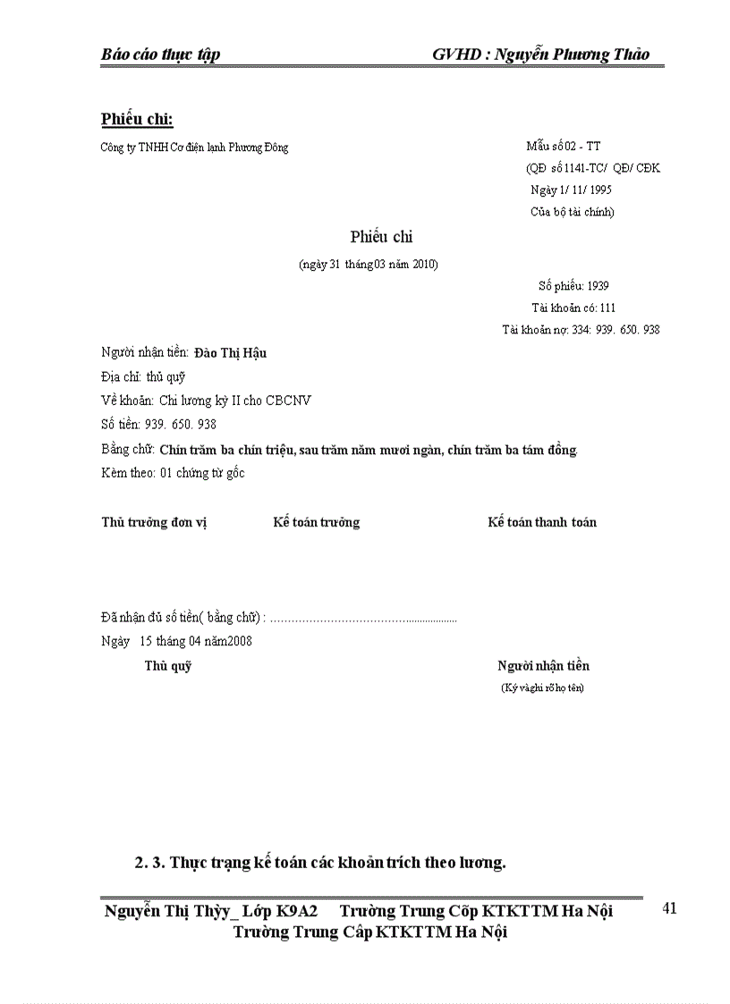 image for page Hoàn thiện tổ chức công tác kế toán tiền lương và các khoản trích theo lương tại Công ty TNHH Cơ điện lạnh Phương Đông 1