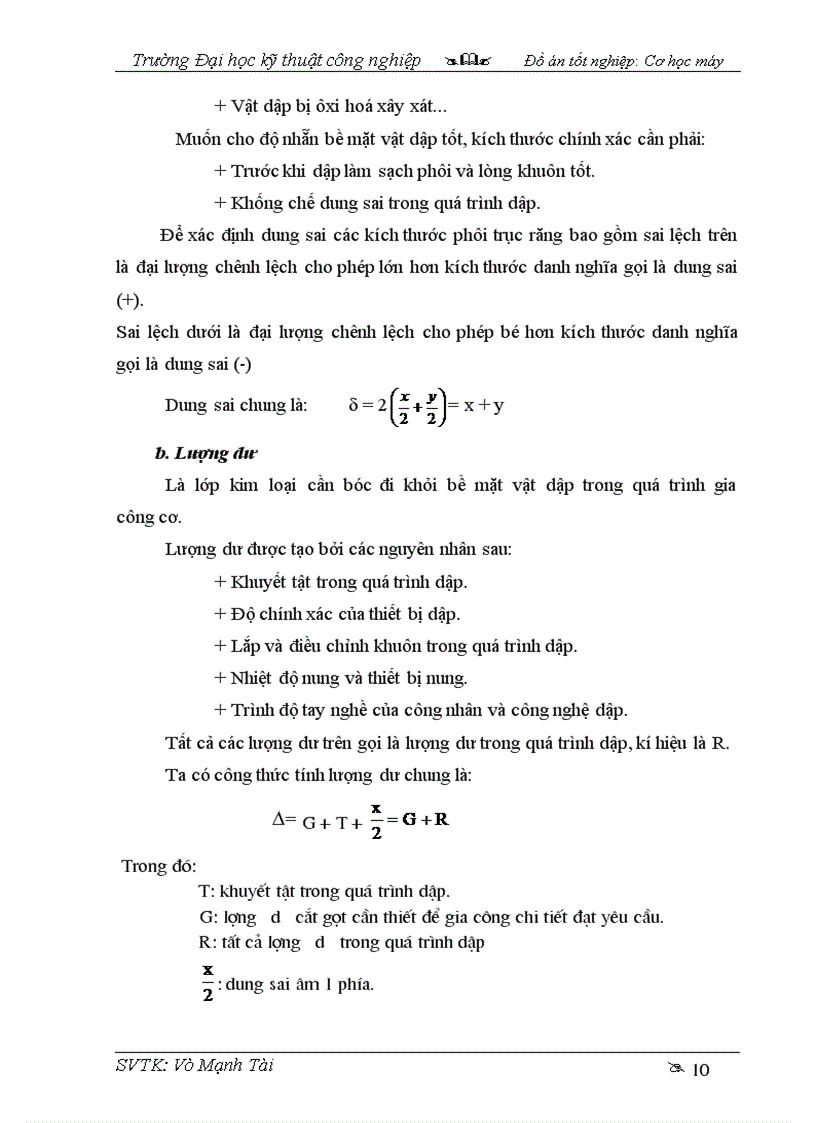 image for page Thiết kế công nghệ dập và thiết kế quy trình công nghệ gia công trục răng