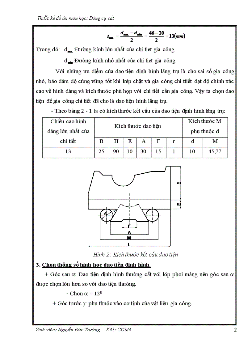 image for page Thiết kế dao chuốt lỗ then hoa với các thông số sau