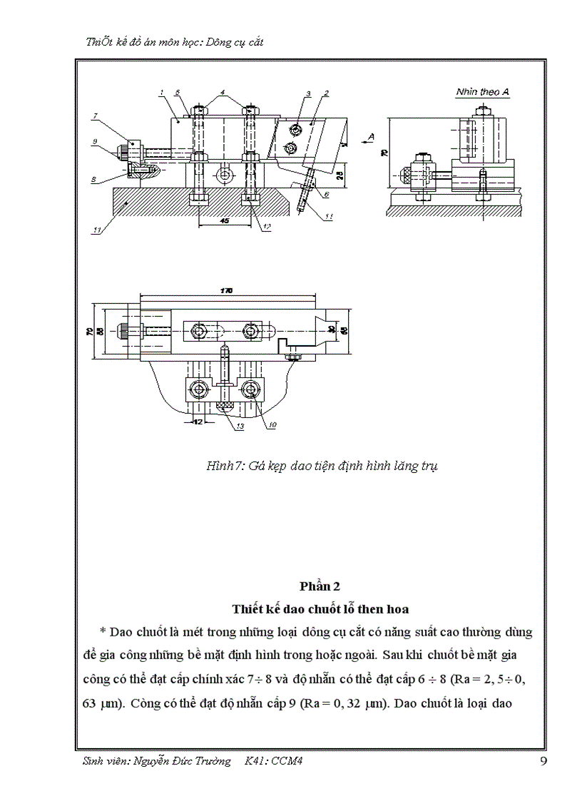 image for page Thiết kế dao chuốt lỗ then hoa với các thông số sau