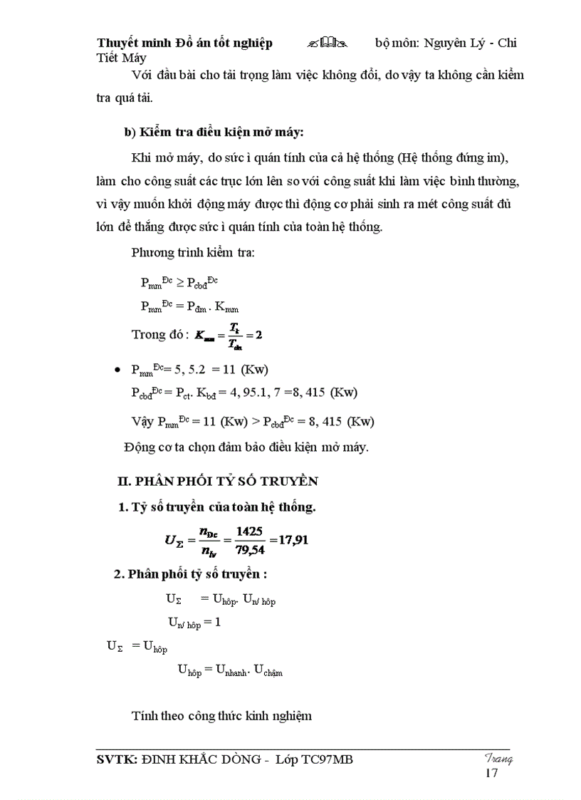 image for page Tính toán động học hệ dẫn động cơ khí