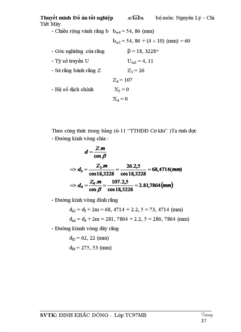 image for page Tính toán động học hệ dẫn động cơ khí