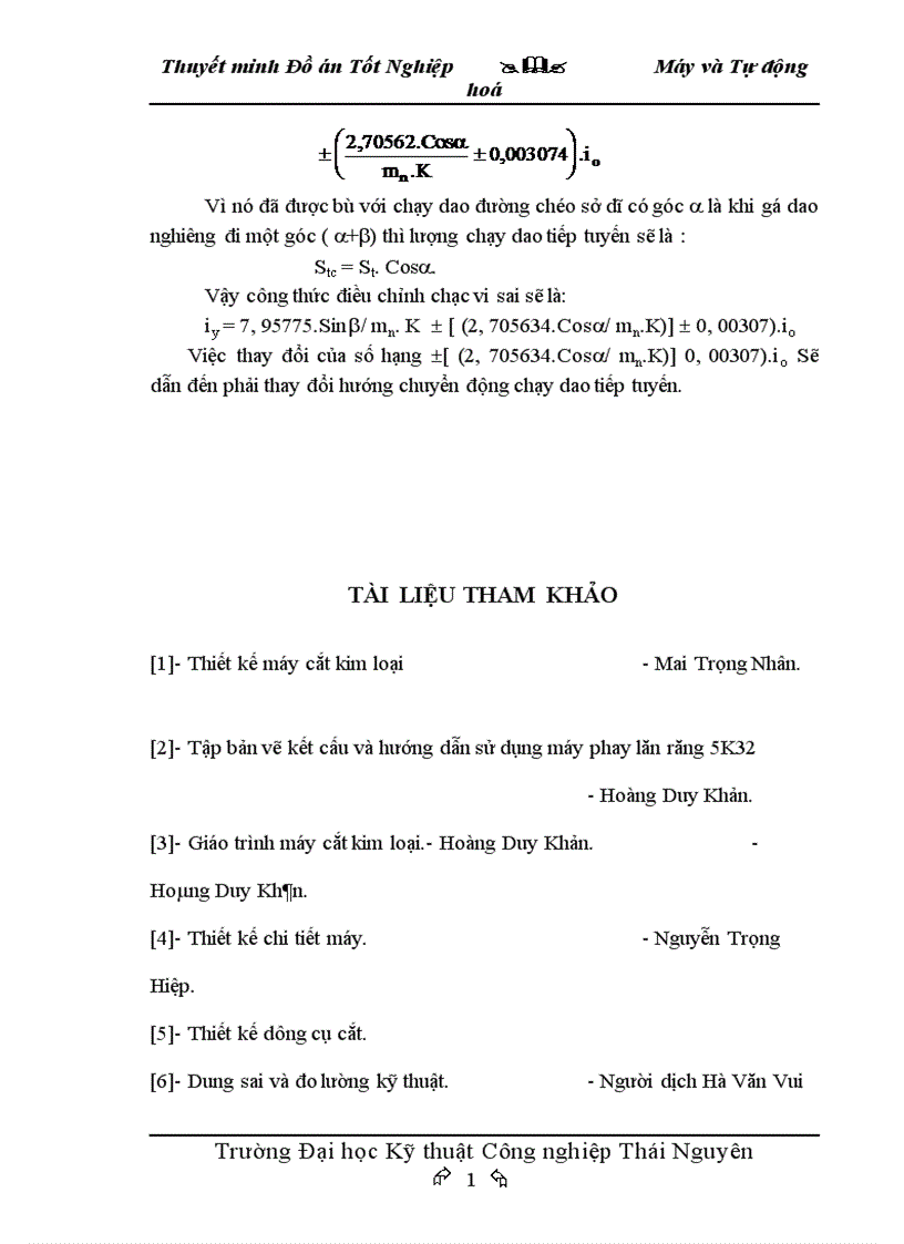 image for page Thiết kế máy phay lăn răng kiểu 5K32