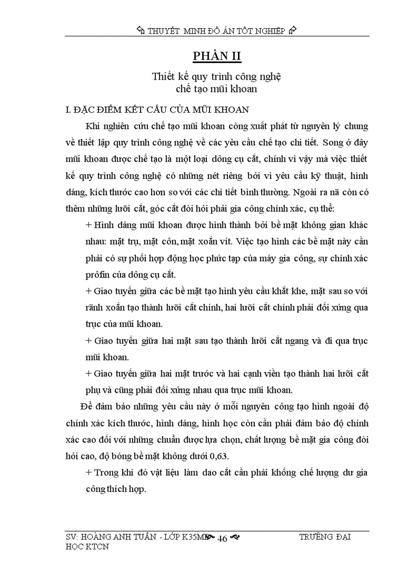 image for page Thiết kế quy trình công nghệ chế tạo mũi khoan