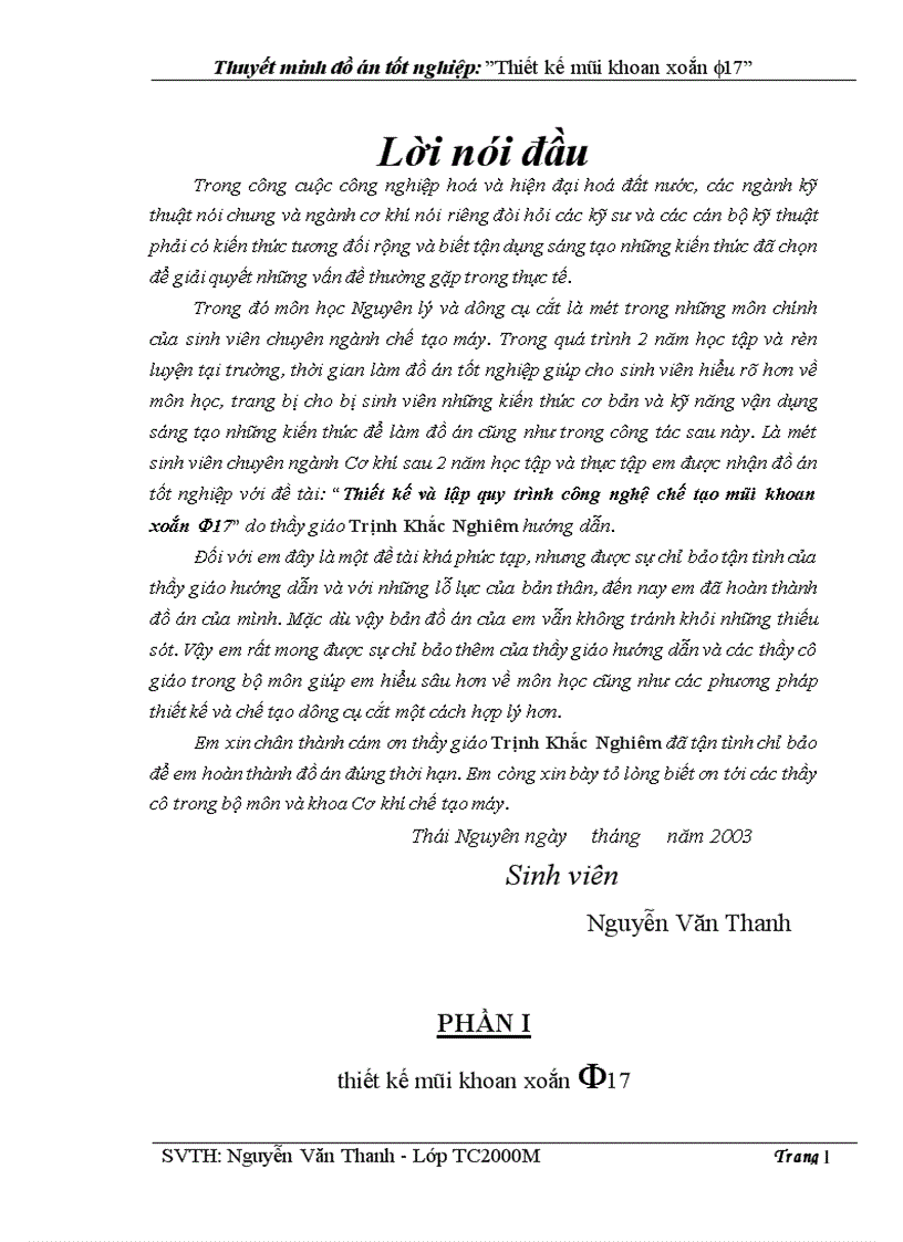 image for page Thiết kế và lập quy trình công nghệ chế tạo mũi khoan xoắn F17