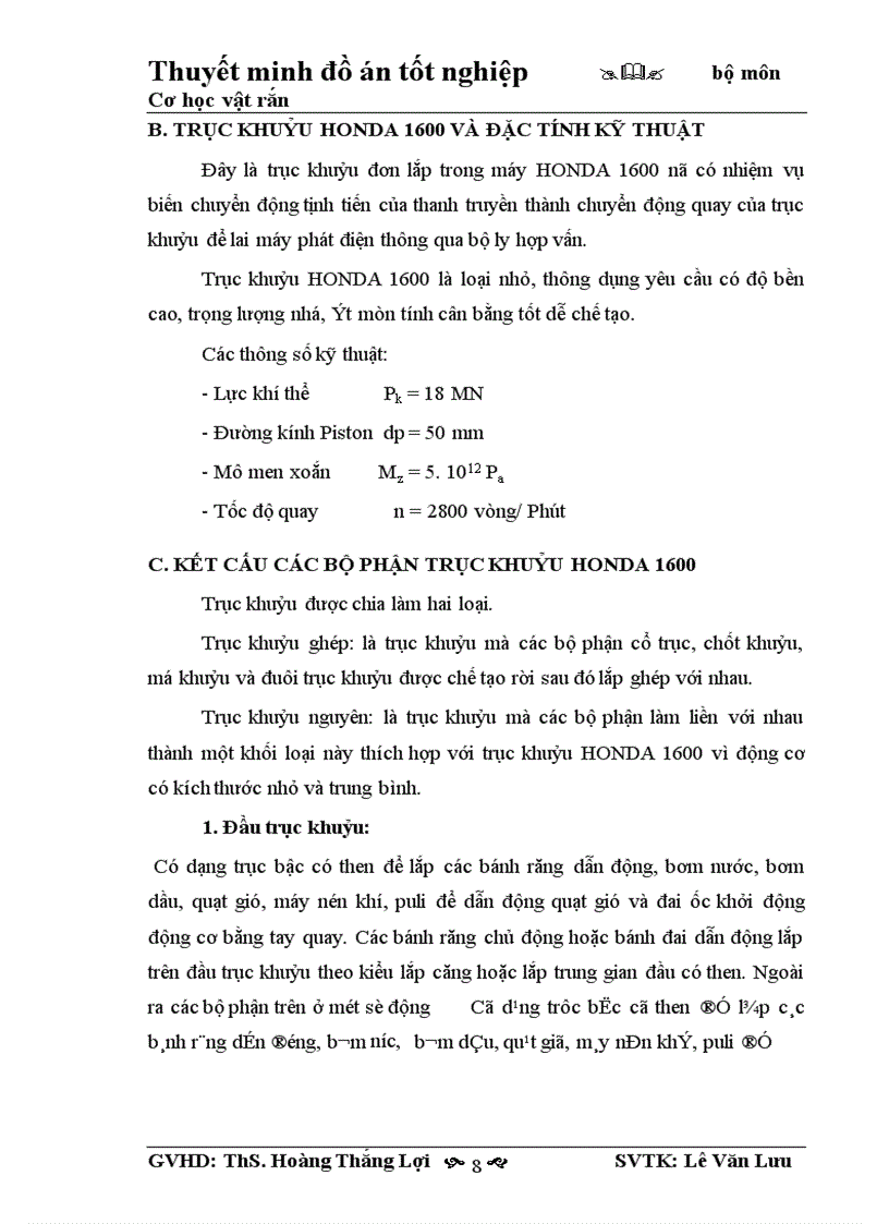 image for page Tính toán sức bền và lập quy trình công nghệ ra công trục khuỷu HONDA 1600