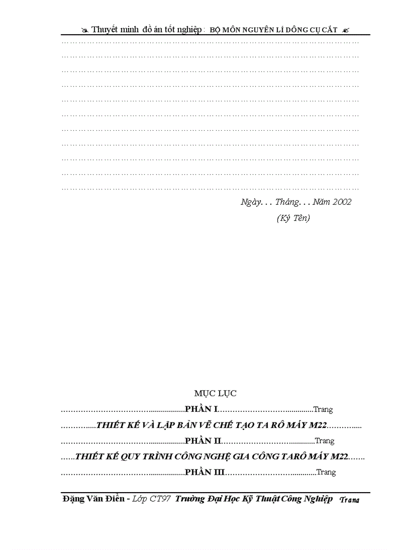 image for page Thiết Kế Và Lập Quy Trình Công Nghệ Chế Tạo Ta Rô Máy M22