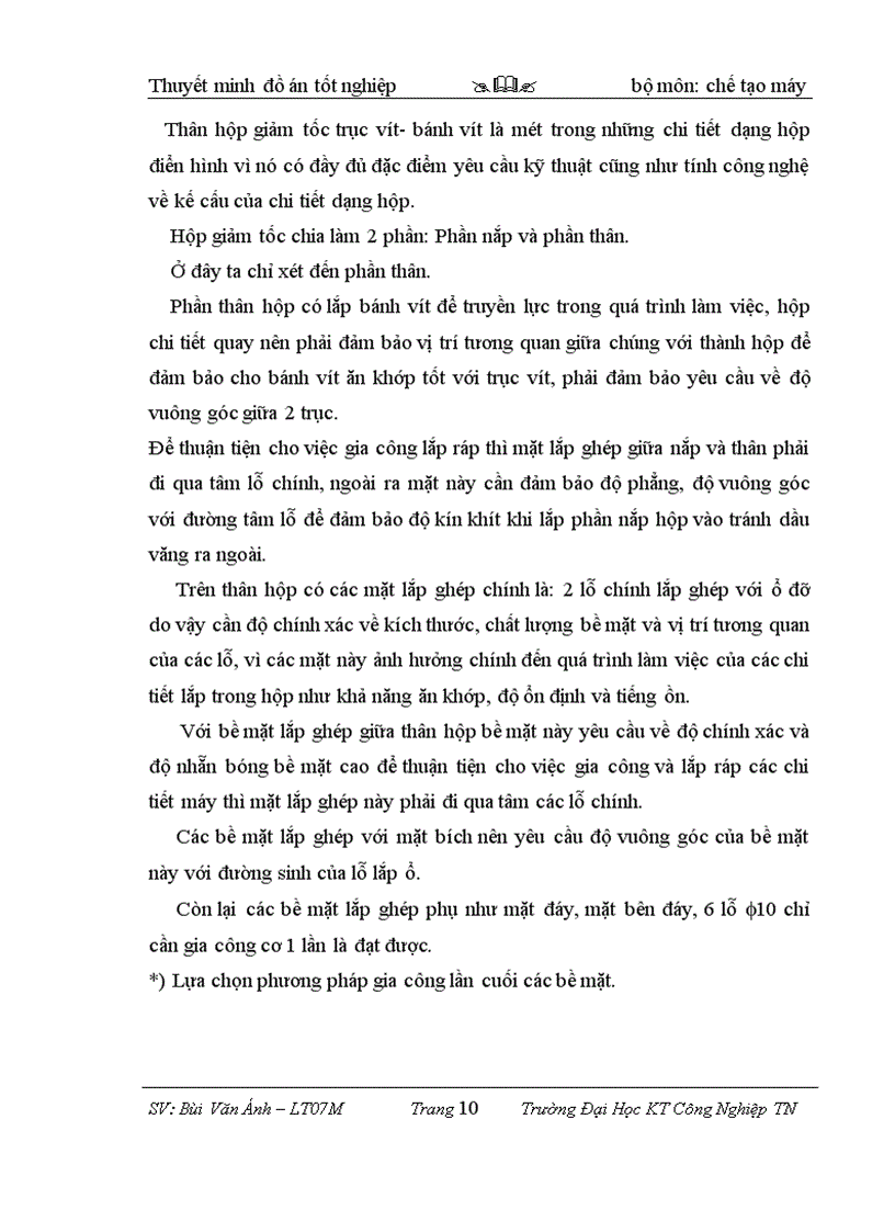 image for page Thiết kế qui trình công nghệ gia công thân hộp giảm tốc trục vít bánh vít