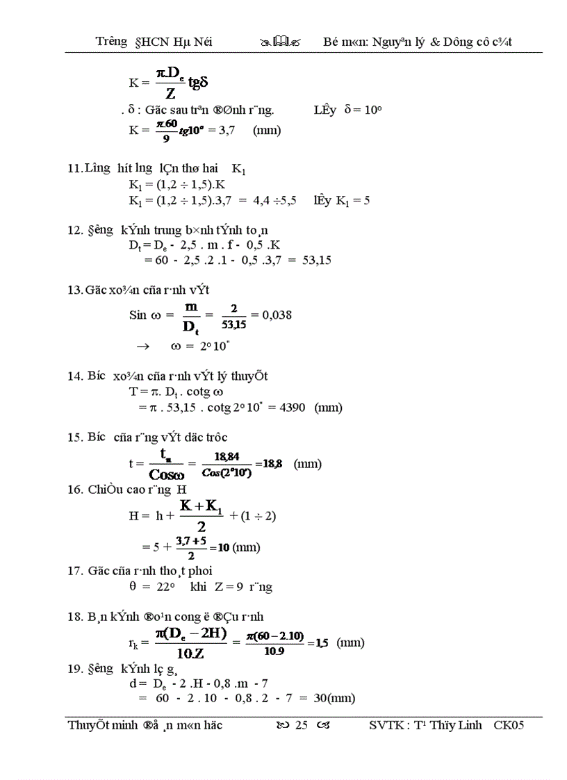 image for page Thiết kế dao truốt với số liệu sau