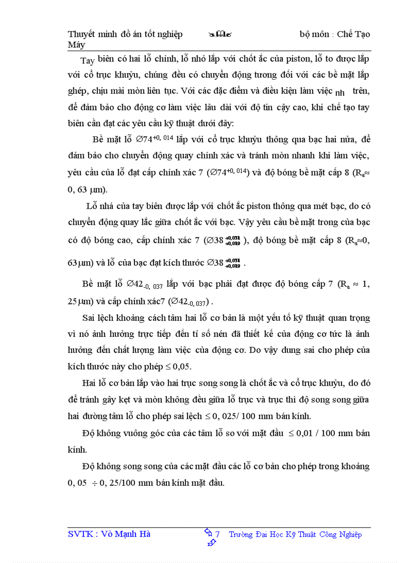 image for page Thiết kế quy trình công nghệ gia công chi tiết tay biên D50