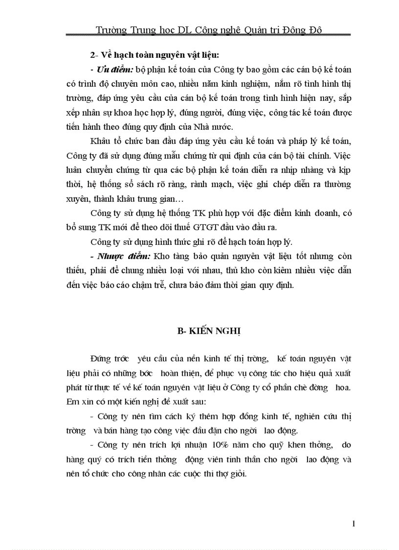 image for page Một số nhận xét ý kiến và kiến nghị nhằm hoàn thiện công tác hạch toán nguyên vật liệu tại Công ty Cổ phần chè đường hoa 1