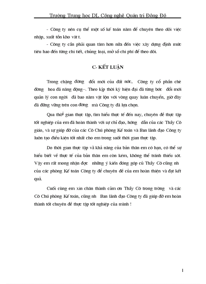 image for page Một số nhận xét ý kiến và kiến nghị nhằm hoàn thiện công tác hạch toán nguyên vật liệu tại Công ty Cổ phần chè đường hoa 1