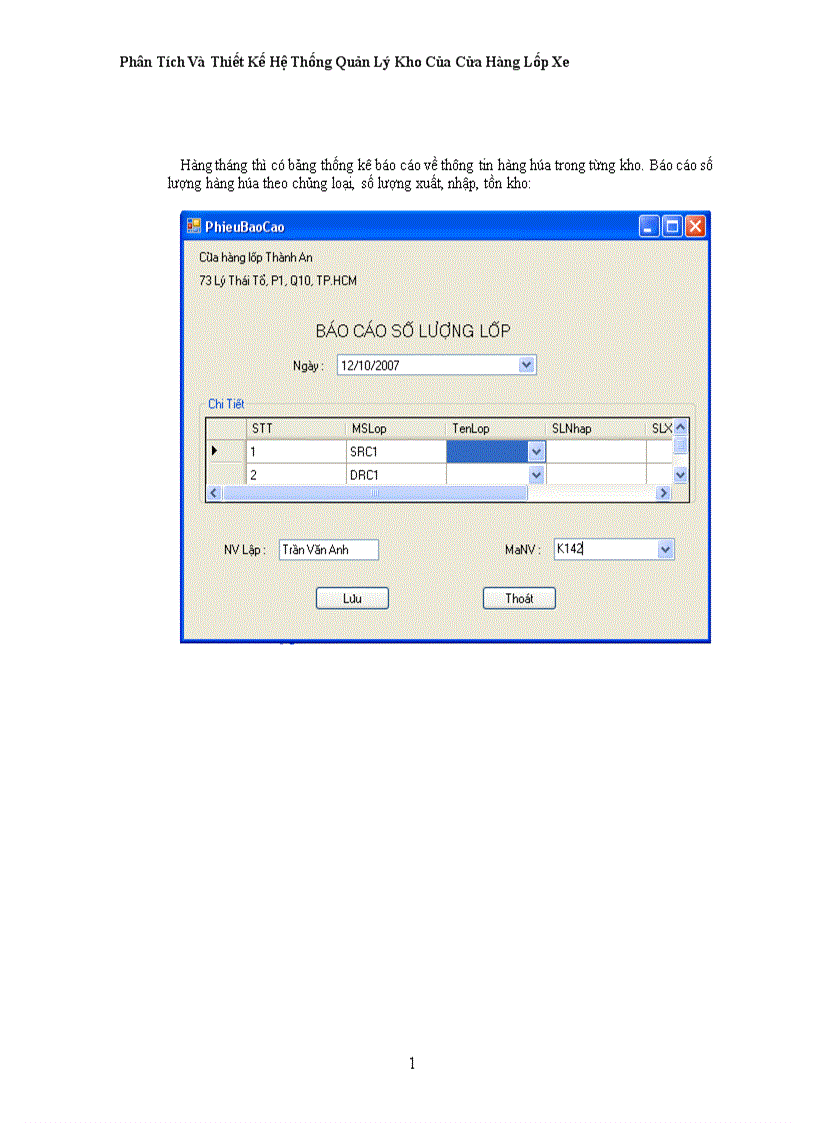 image for page Phân Tích Và Thiết Kế Hệ Thống Quản Lý Kho Của Cửa Hàng Lốp Xe 1