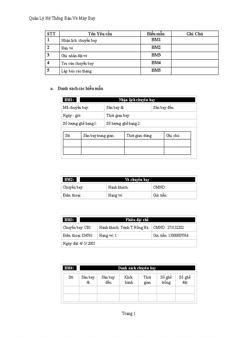 image for page Quản lý hệ thống bán Vé Máy Bay 1