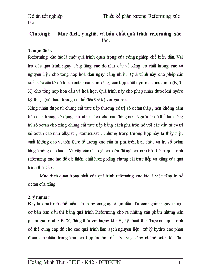 image for page Thiết kế phân xưởng Reforming xúc tác