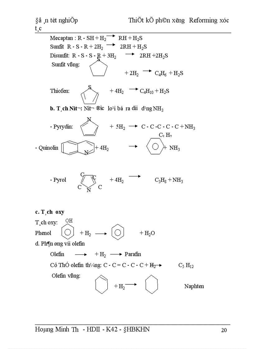 image for page Thiết kế phân xưởng Reforming xúc tác