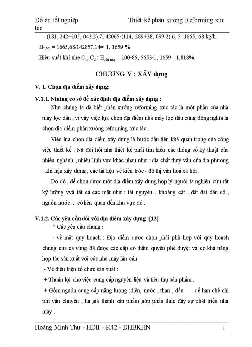 image for page Thiết kế phân xưởng Reforming xúc tác