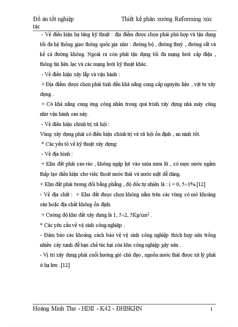 image for page Thiết kế phân xưởng Reforming xúc tác