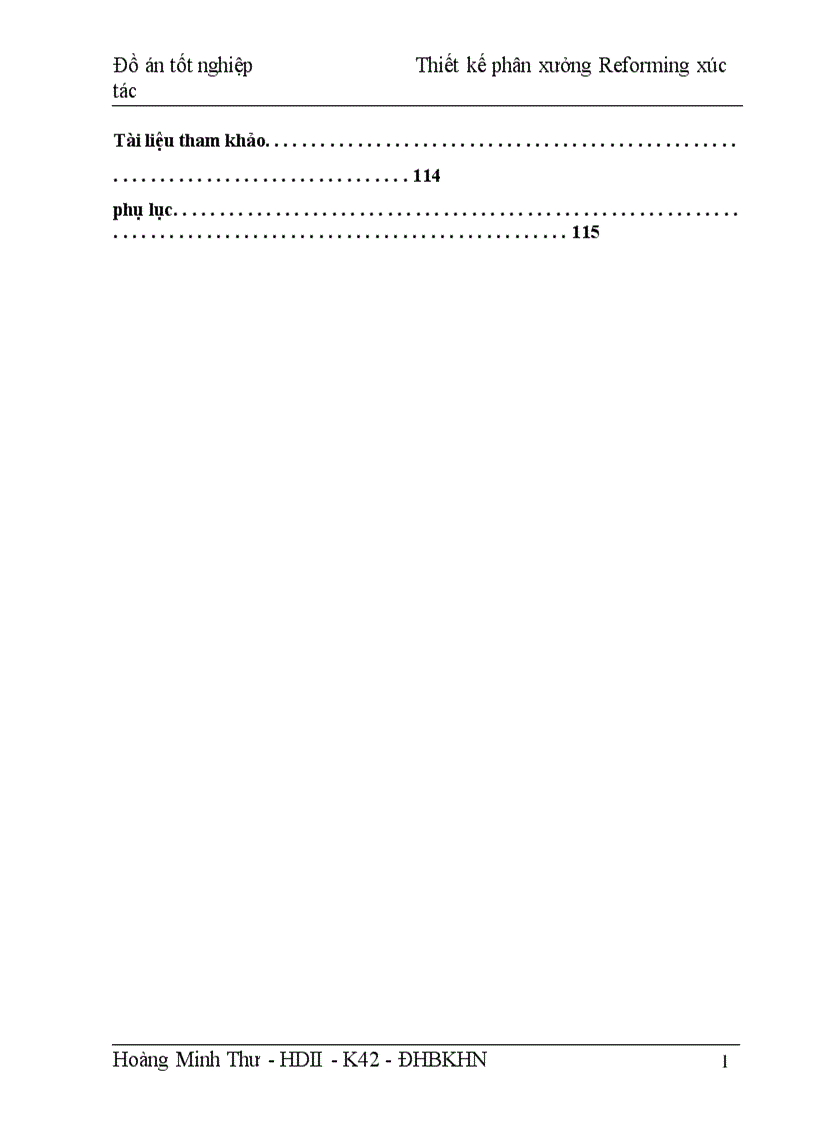 image for page Thiết kế phân xưởng Reforming xúc tác