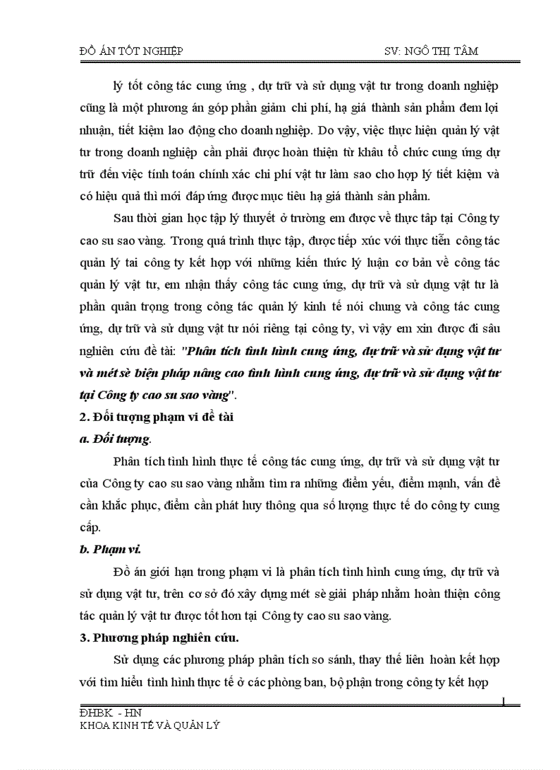 image for page Phân tích tình hình cung ứng dự trữ và sử dụng vật tư và một số biện pháp nâng cao tình hình cung ứng dự trữ và sử dụng vật tư tại Công ty cao su sao vàng