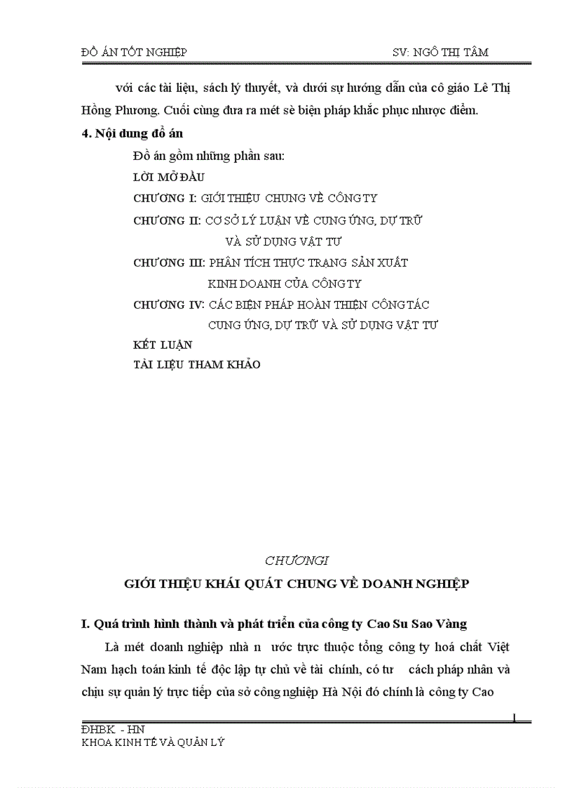 image for page Phân tích tình hình cung ứng dự trữ và sử dụng vật tư và một số biện pháp nâng cao tình hình cung ứng dự trữ và sử dụng vật tư tại Công ty cao su sao vàng