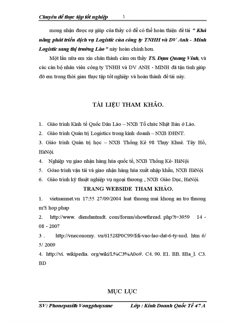 image for page Khả năng phát triển dịch vụ Logistic của công ty TNHH và DV Anh Minh Logistic sang thị trường Lào