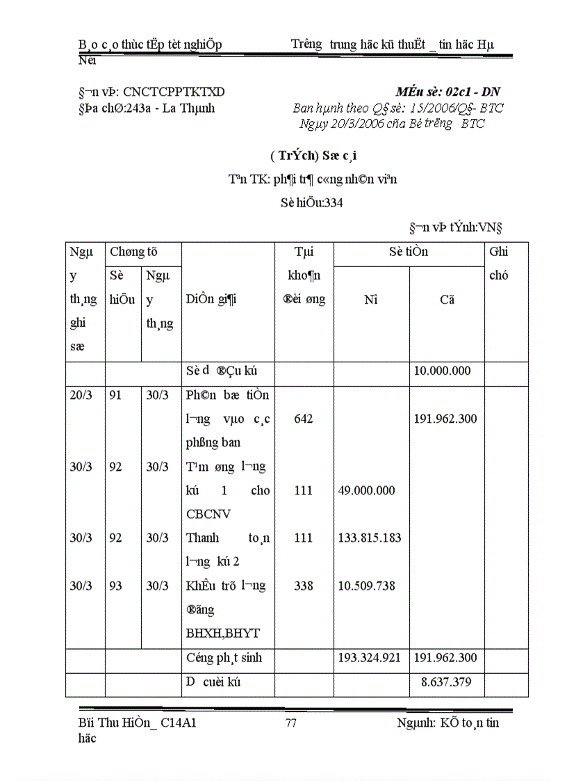 image for page Kế toán tiền lương và các khoản trích theo lương ở Chi Nhánh công ty cổ phần phát triển kỹ thuật xây dựng TDC Trung tâm tư vấn 1