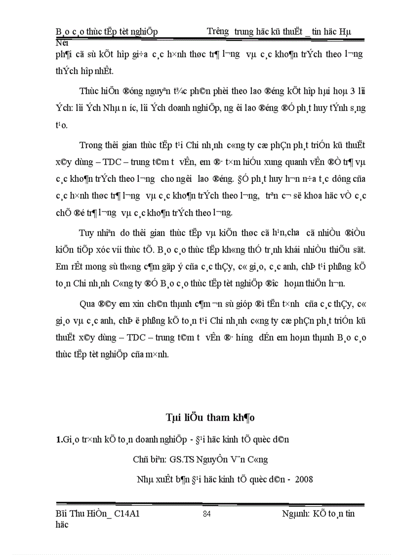 image for page Kế toán tiền lương và các khoản trích theo lương ở Chi Nhánh công ty cổ phần phát triển kỹ thuật xây dựng TDC Trung tâm tư vấn 1