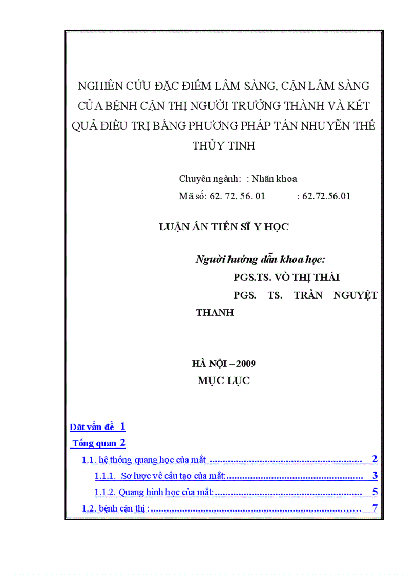 image for page Nghiên cứu đặc điểm lâm sàng cận lâm sàng của bệnh cận thị người trưởng thành và kết quả điều trị bằng phương pháp tán nhuyễn thể thủy tinh